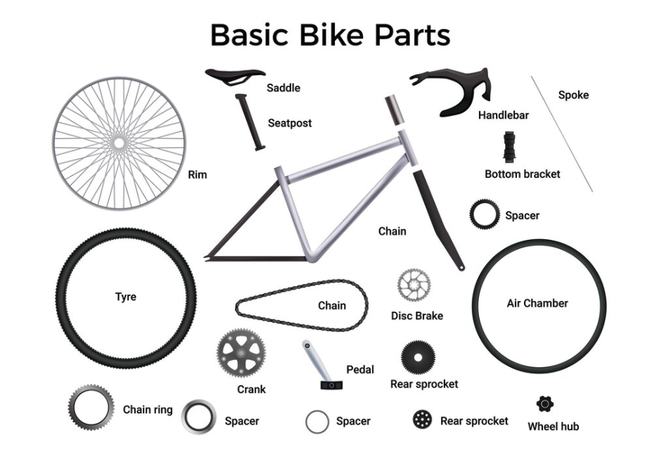 bicycle, diagram, components